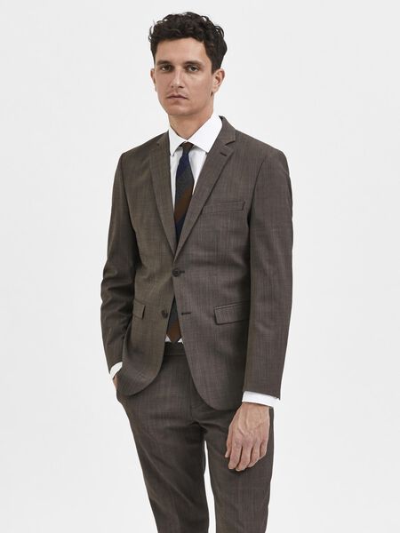 Selected COUPE SLIM EN LAINE MÉLANGÉE BLAZER, Camel, highres - 16085257_Camel_003.jpg