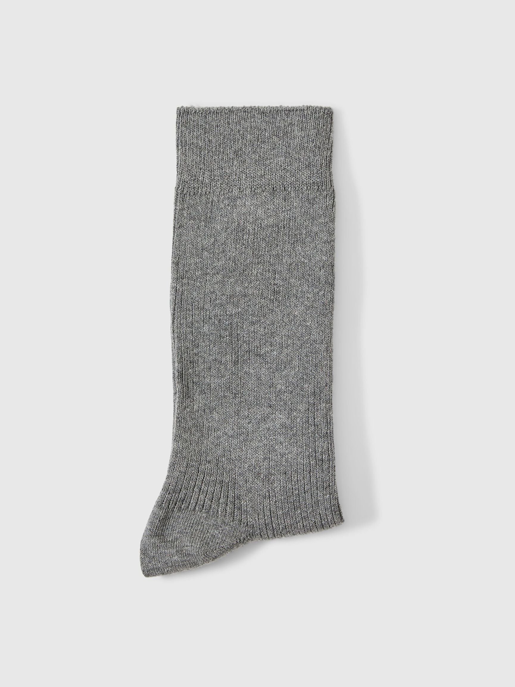 COTTON BLEND SOCKS, Medium Grey Melange, highres