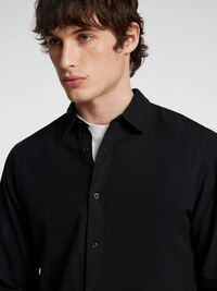 LANGE MOUWEN OVERHEMD, Black, highres