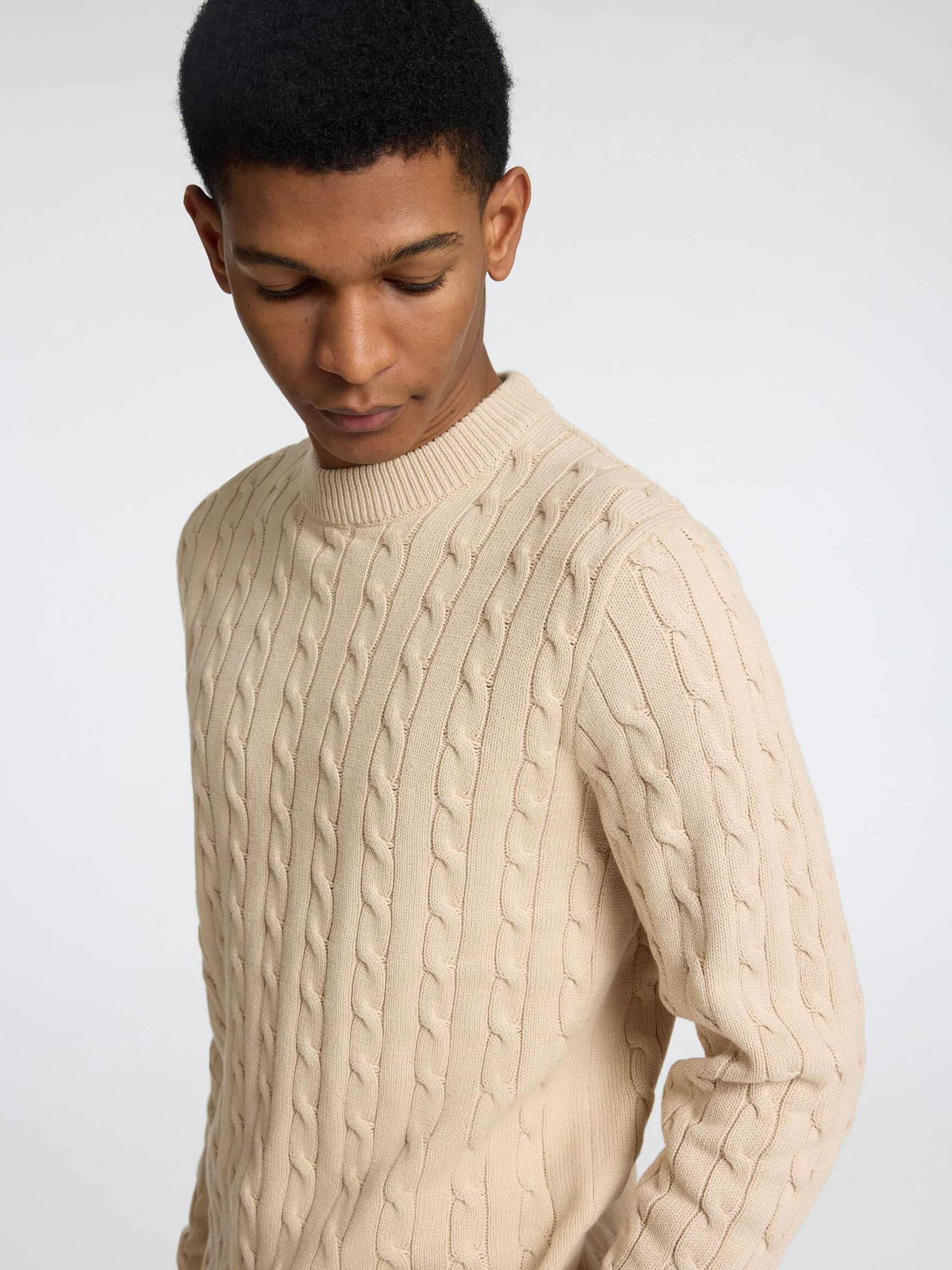 PULLOVER A MAGLIA, Oatmeal, highres