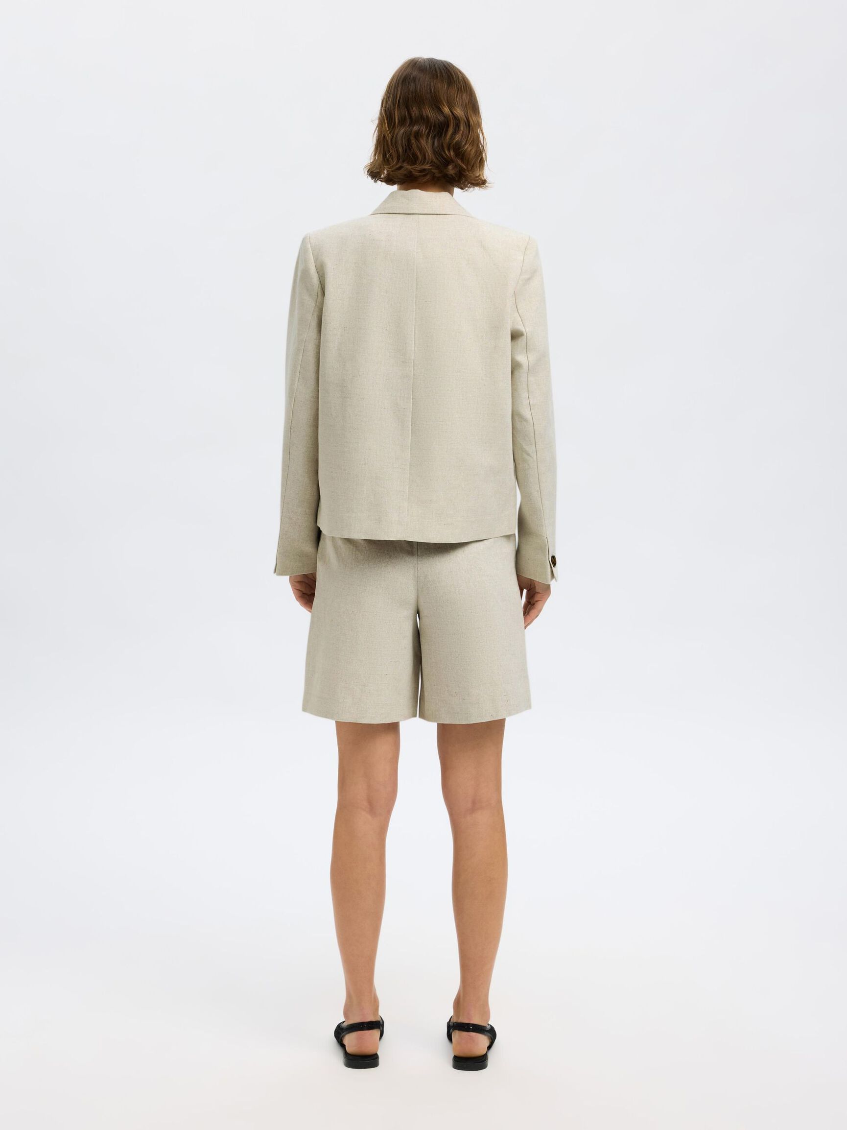CROPPED BLAZER I HØRBLANDING, Nomad, highres
