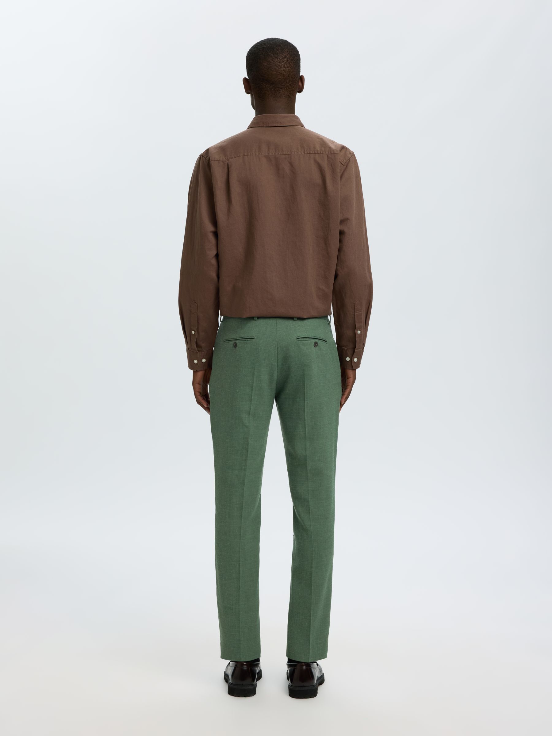 SLIM FIT ANZUGHOSE, Olive Green, highres