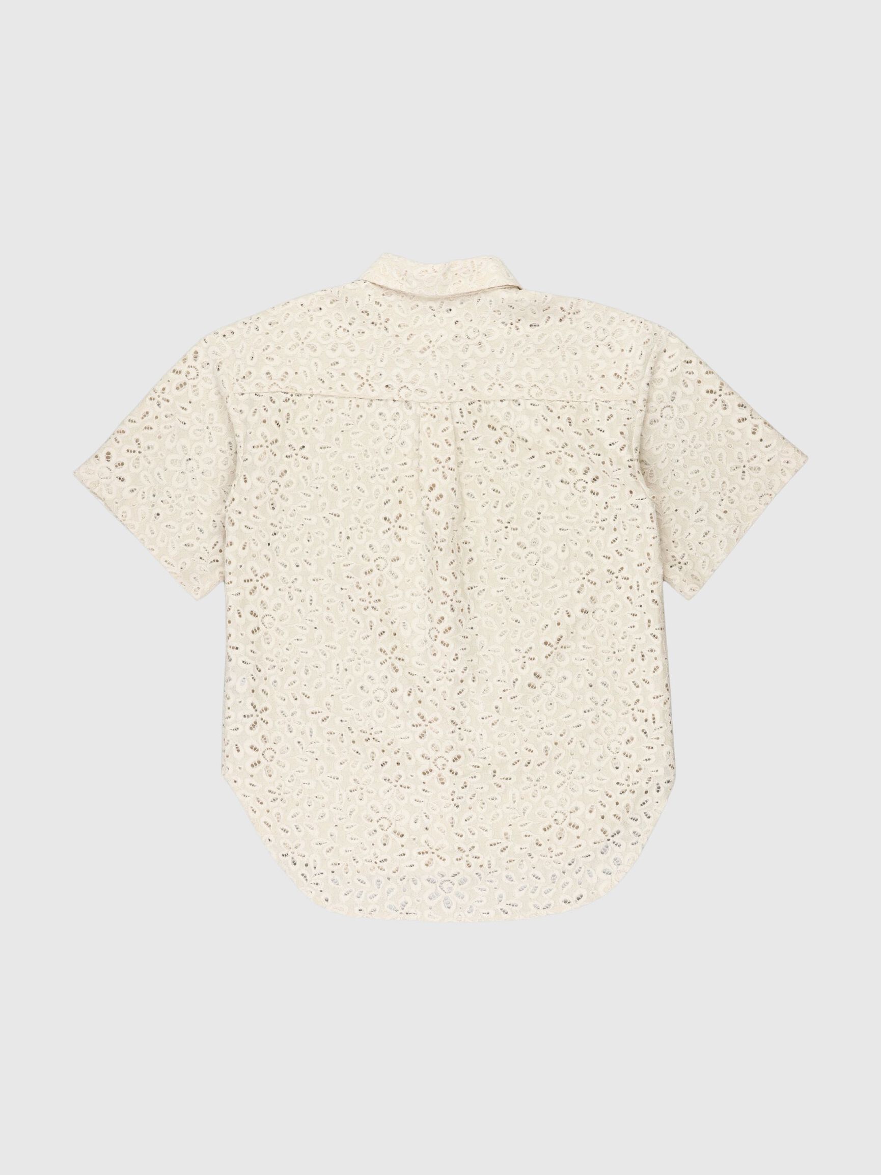 OVERSIZED LACE SHIRT, Sandshell, highres