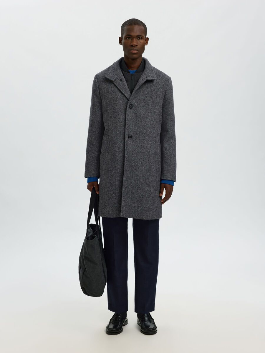 Product tile image - LONG WOOL-BLEND COAT, Black | 16097628_Black_1183103