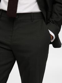 WOVEN WOOL BLEND TROUSERS, Rosin, highres