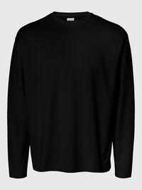 LOOSE FIT LANGÆRMET T-SHIRT, Black, highres
