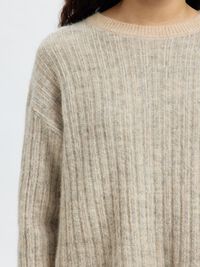 WOOL BLEND KNITTED JUMPER, Birch, highres