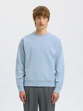 Selected 100% COTTON SWEATSHIRT, Cashmere Blue, highres - 16099829_CashmereBlue_003.jpg