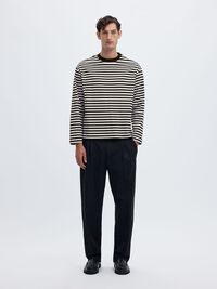 RELAXED FIT LONG-SLEEVED T-SHIRT, Black, highres