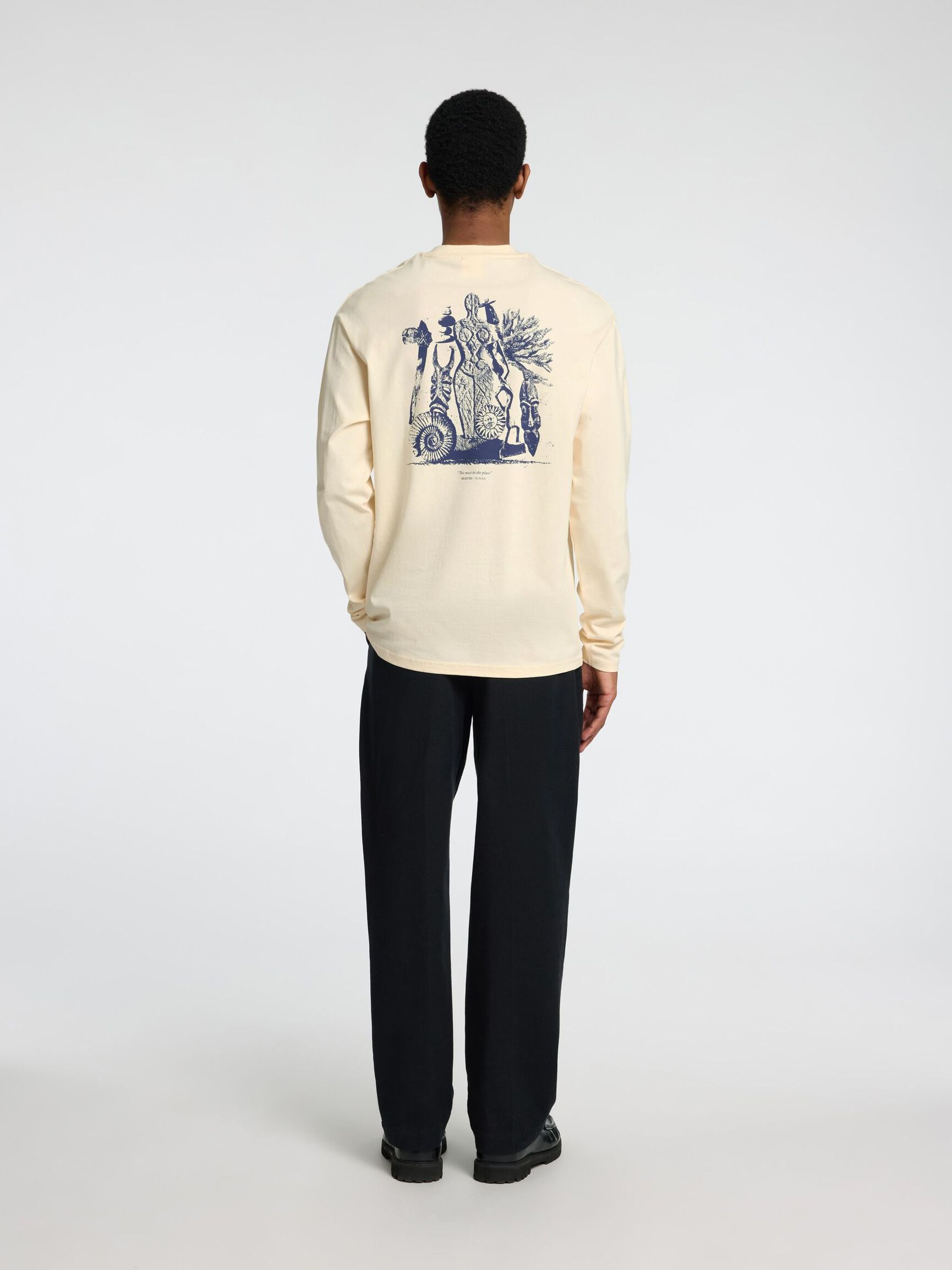 PRINT LONGSLEEVE, Egret, highres