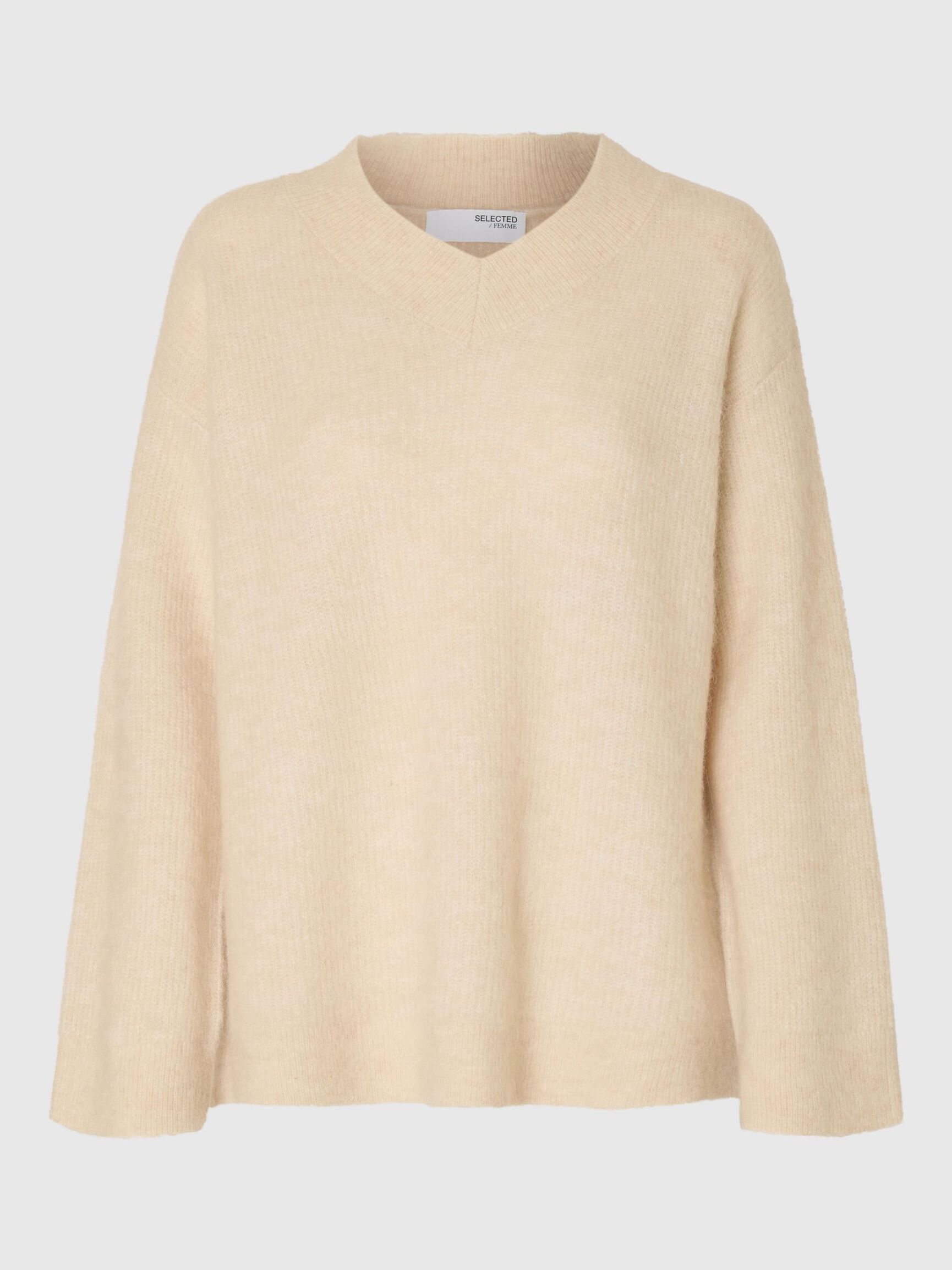 WOLLMIX STRICKPULLOVER, Birch, highres