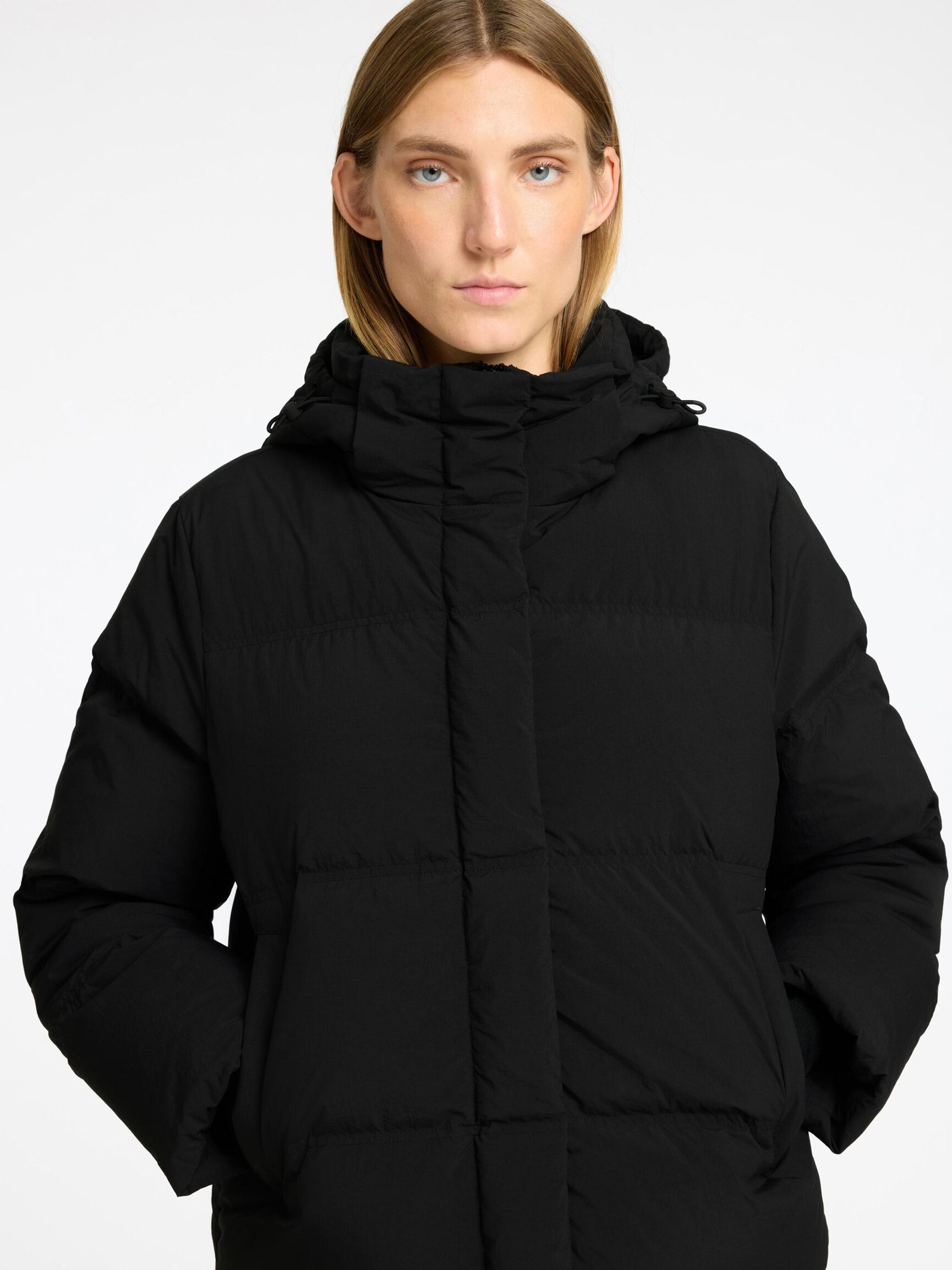 SHORT PUFFER JACKET, Black, highres
