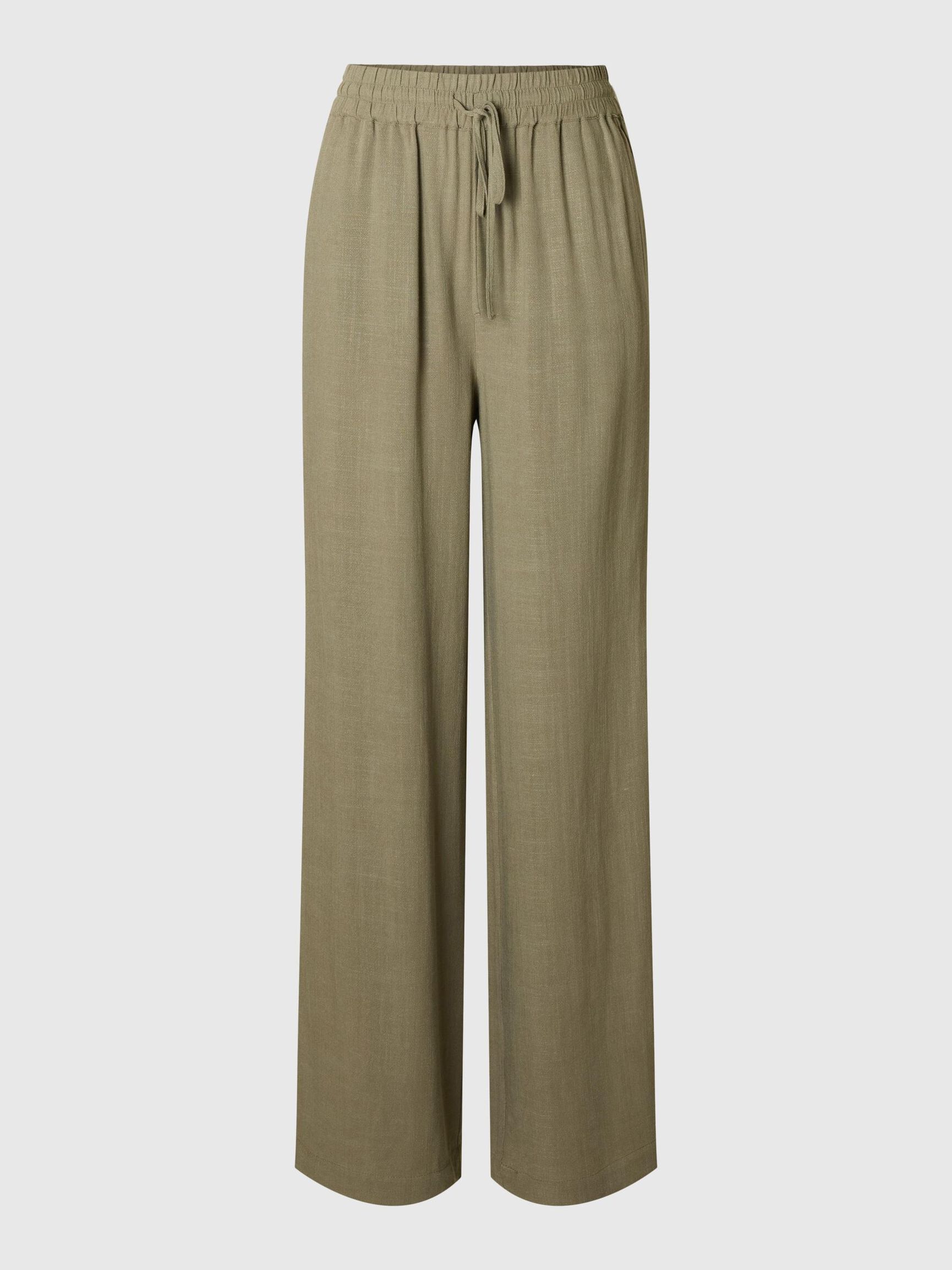 VISCOSE BLEND TROUSERS, Vetiver, highres