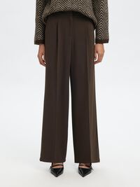 GEWEVEN WIDE LEG BROEK, Delicioso, highres