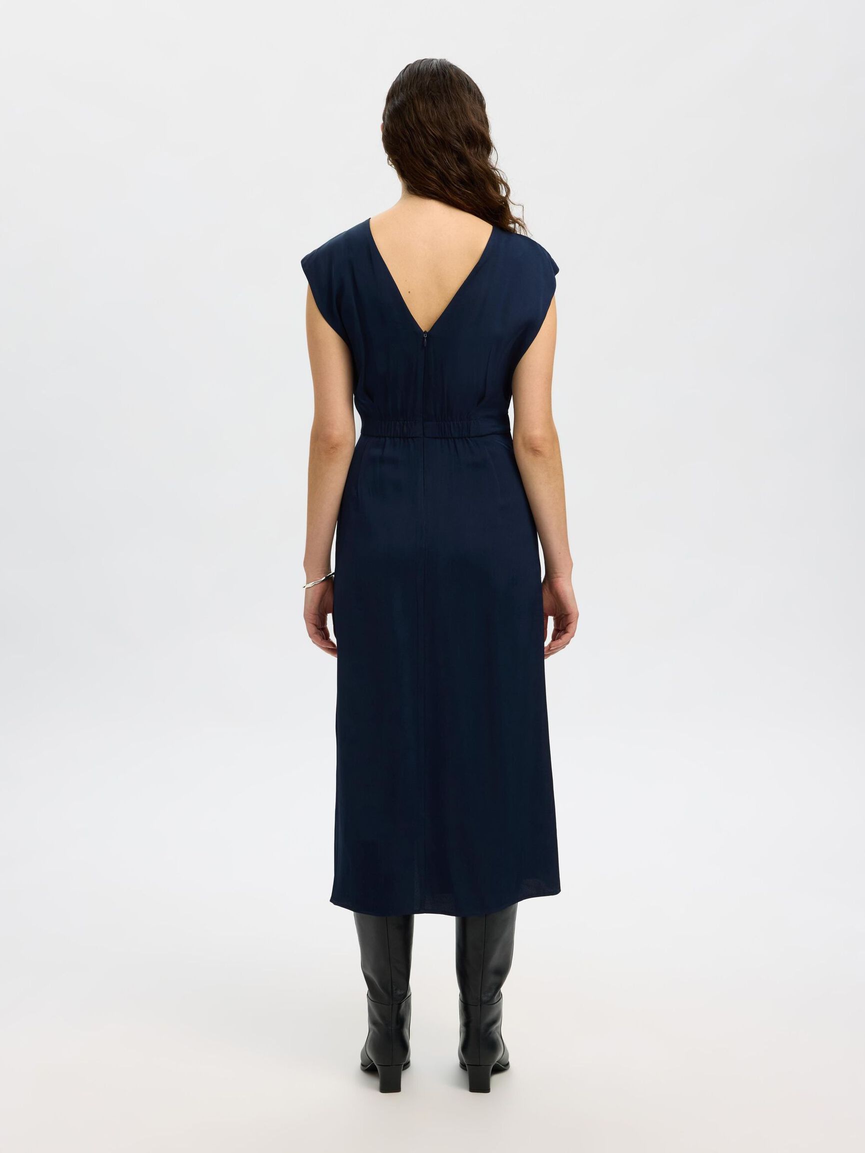 VISCOSE MAXI-JURK, Dark Sapphire, highres