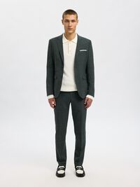 SLIM FIT EINREIHIGER BLAZER, Dark Green, highres