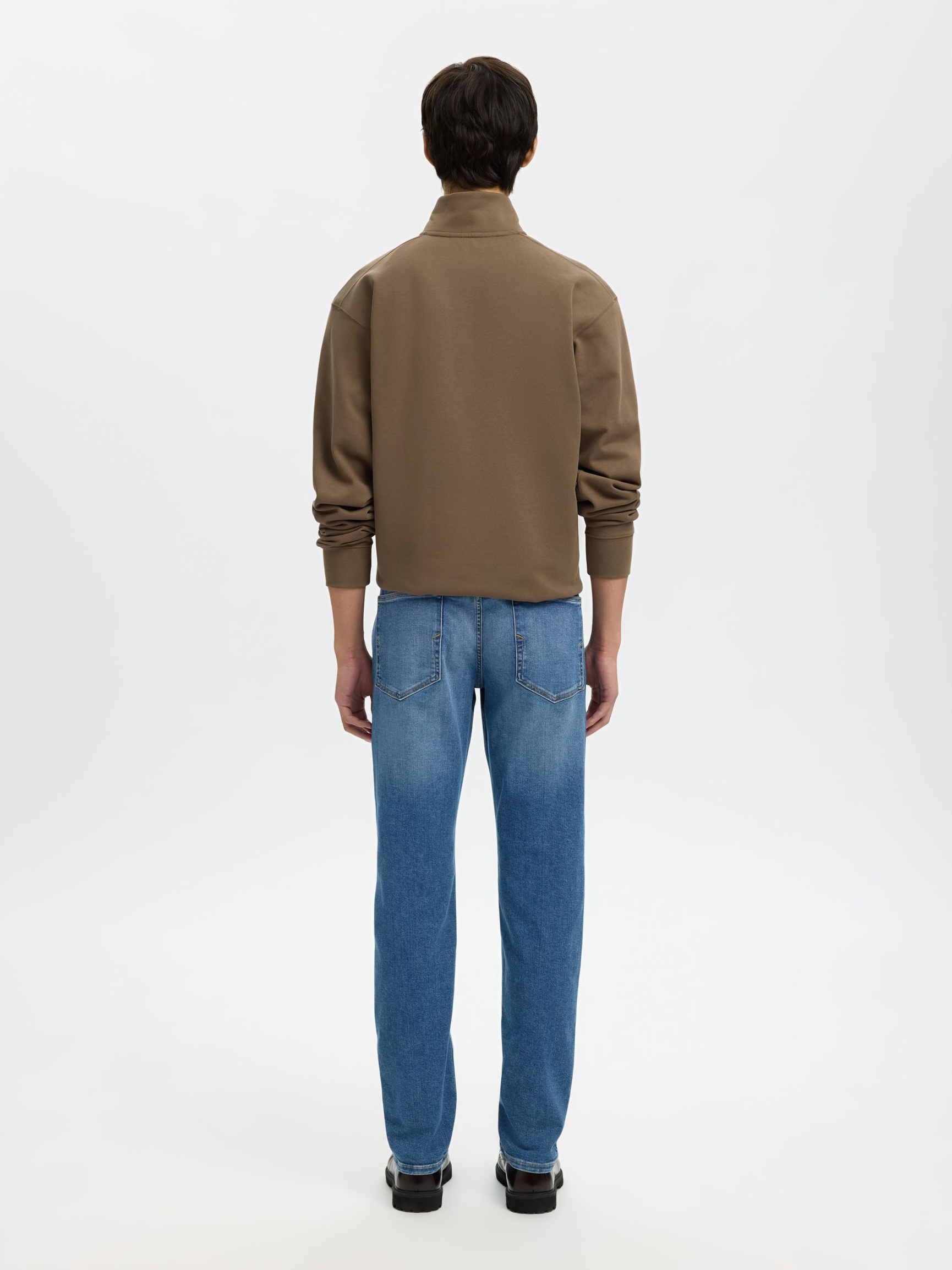 GERIBD HALF RITS POLO MET LANGE MOUWEN, Morel, highres