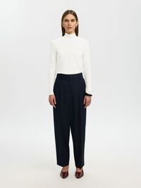 BASIC HIGH NECK LONG SLEEVED TOP, Snow White, highres