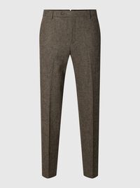 CHECKED WOOL BLEND SUIT TROUSERS, Brownie, highres