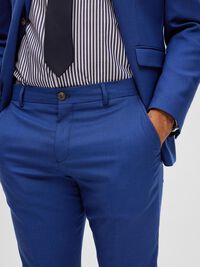 WOVEN WOOL BLEND TROUSERS, Blue Depths, highres