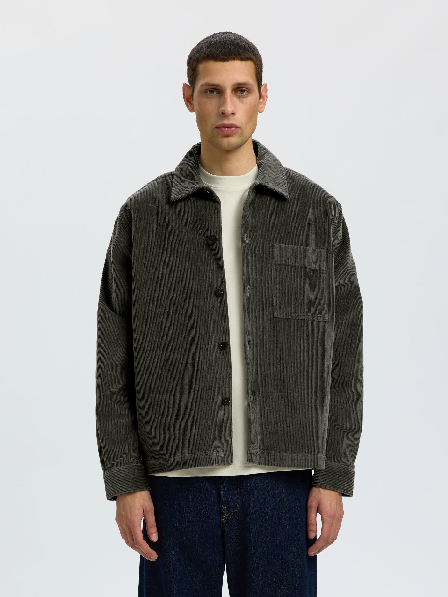 CORDUROY OVERSHIRT, Forest Night, highres