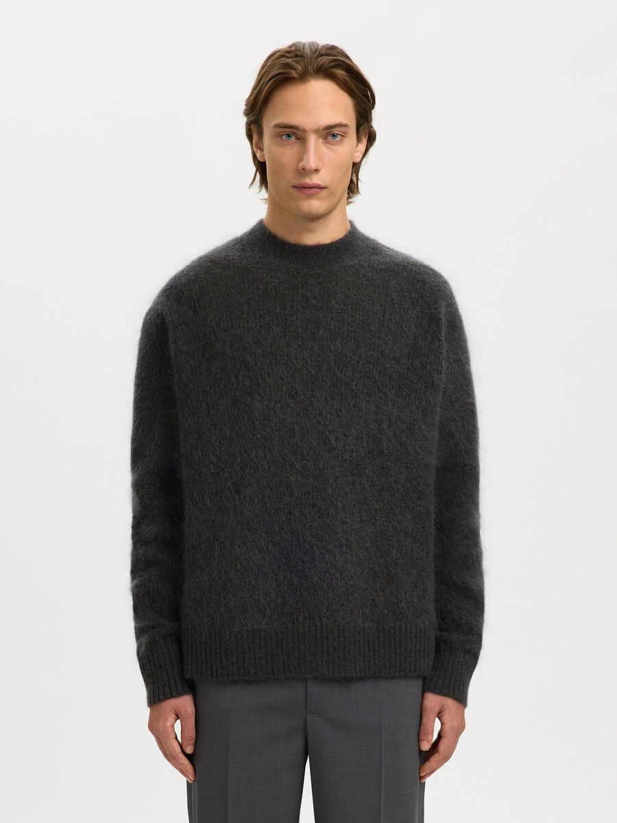 Product tile image - MOHAIR BLEND CREWNECK JUMPER, Asphalt | 16101138_Asphalt