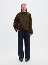 ARGYLE KNITTED JUMPER, Kalamata, highres