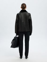 LAMMFELL LEDERJACKE, Black, highres