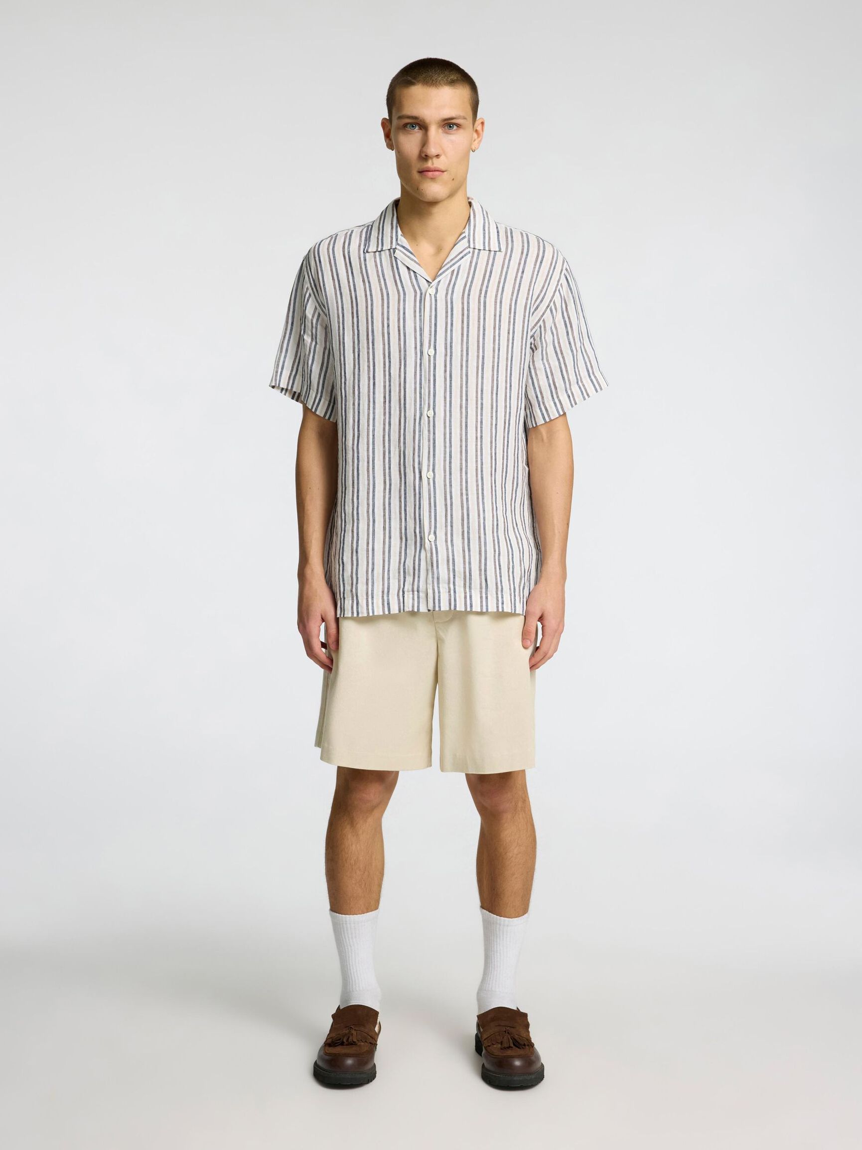 LOOSE FIT SHORTS, Oatmeal, highres