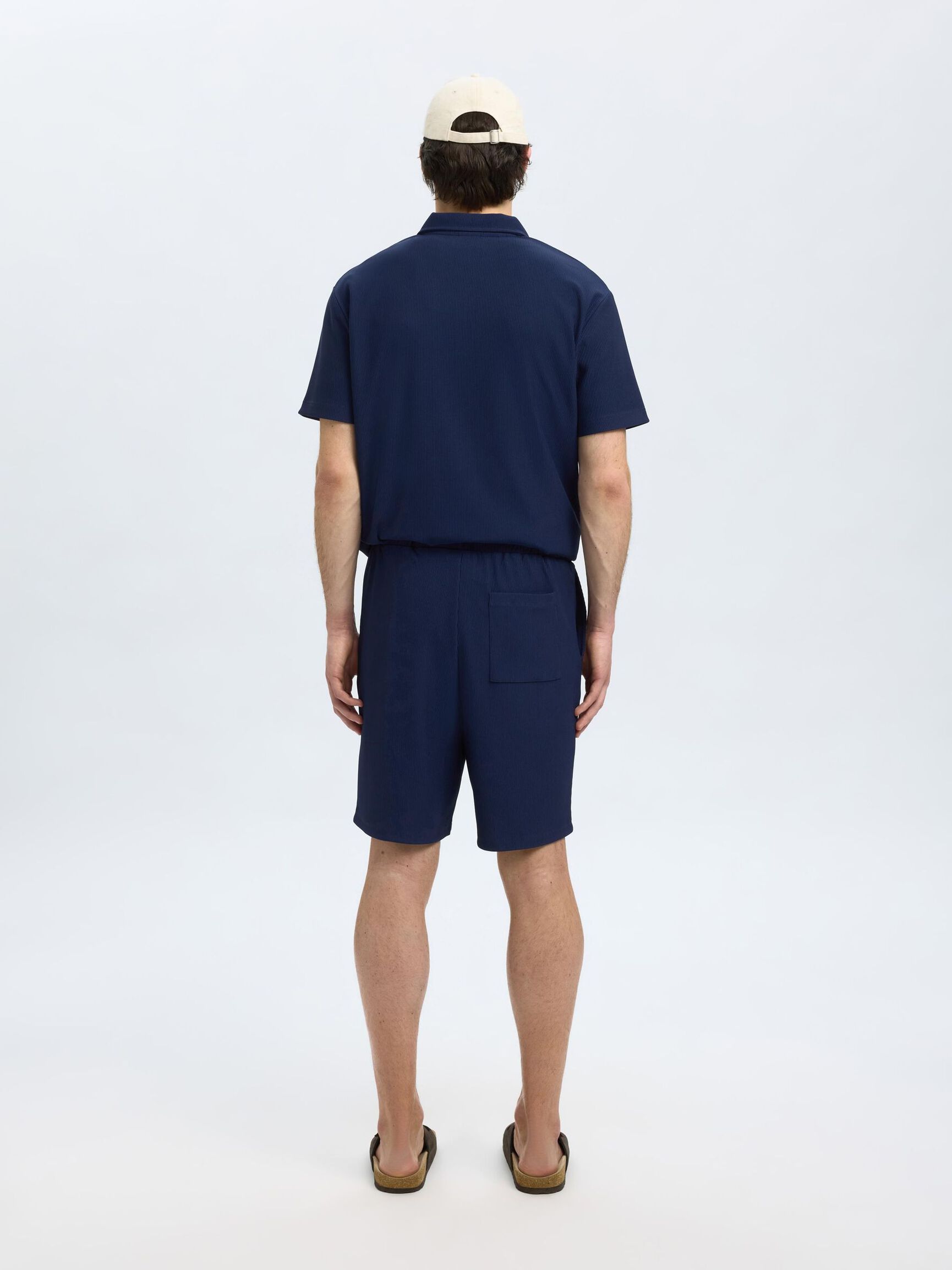 RIBBED SHORTS, Black Iris, highres