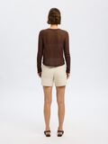 Selected HOOG GETAILLEERD DENIM SHORT, Egret, highres - 16097716_Egret_1189855_004.jpg
