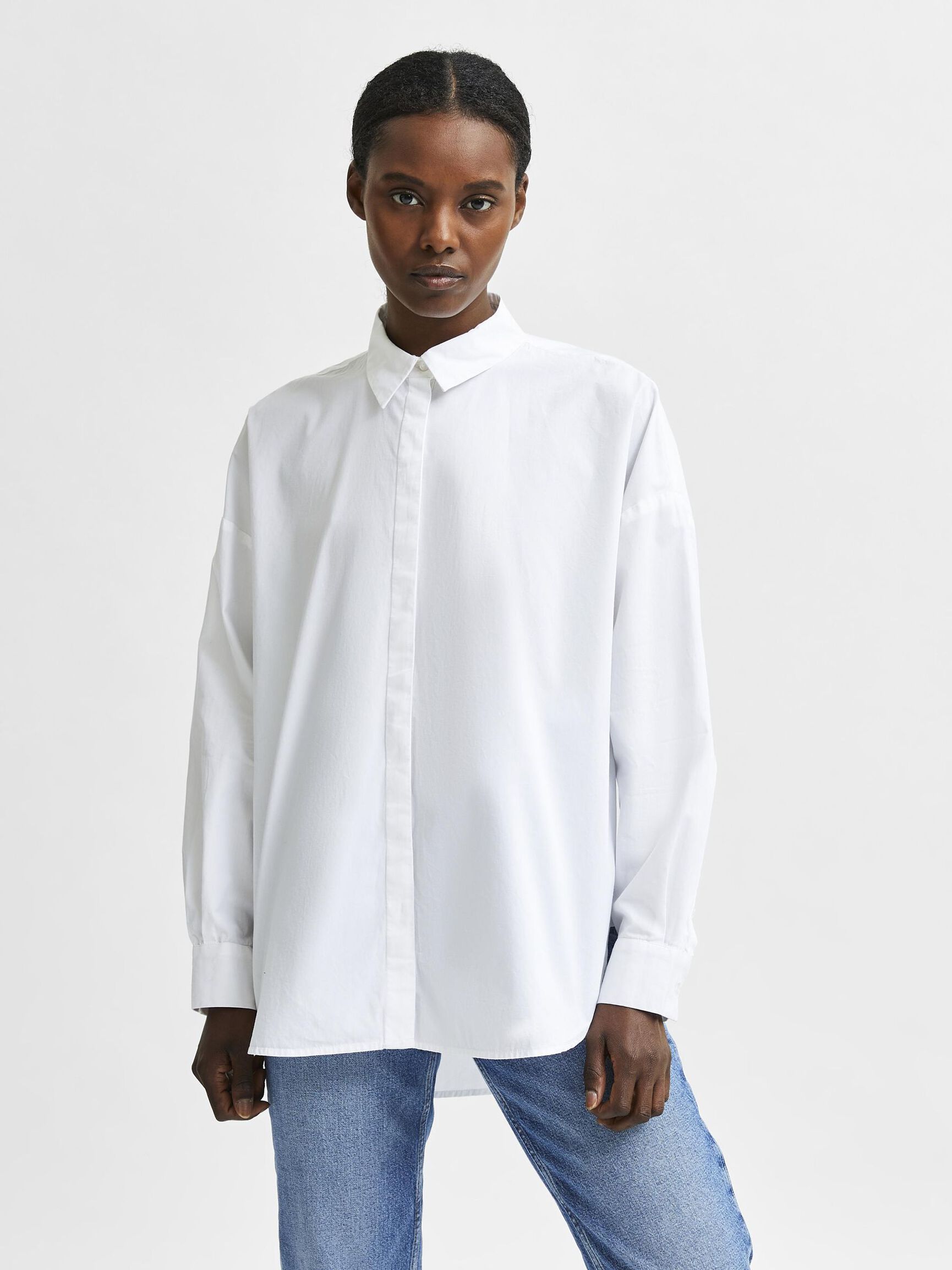 OVERSIZE HEMD, Bright White, highres