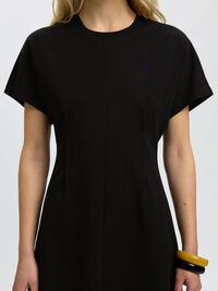 VISCOSE BLEND MINI DRESS, Black, highres