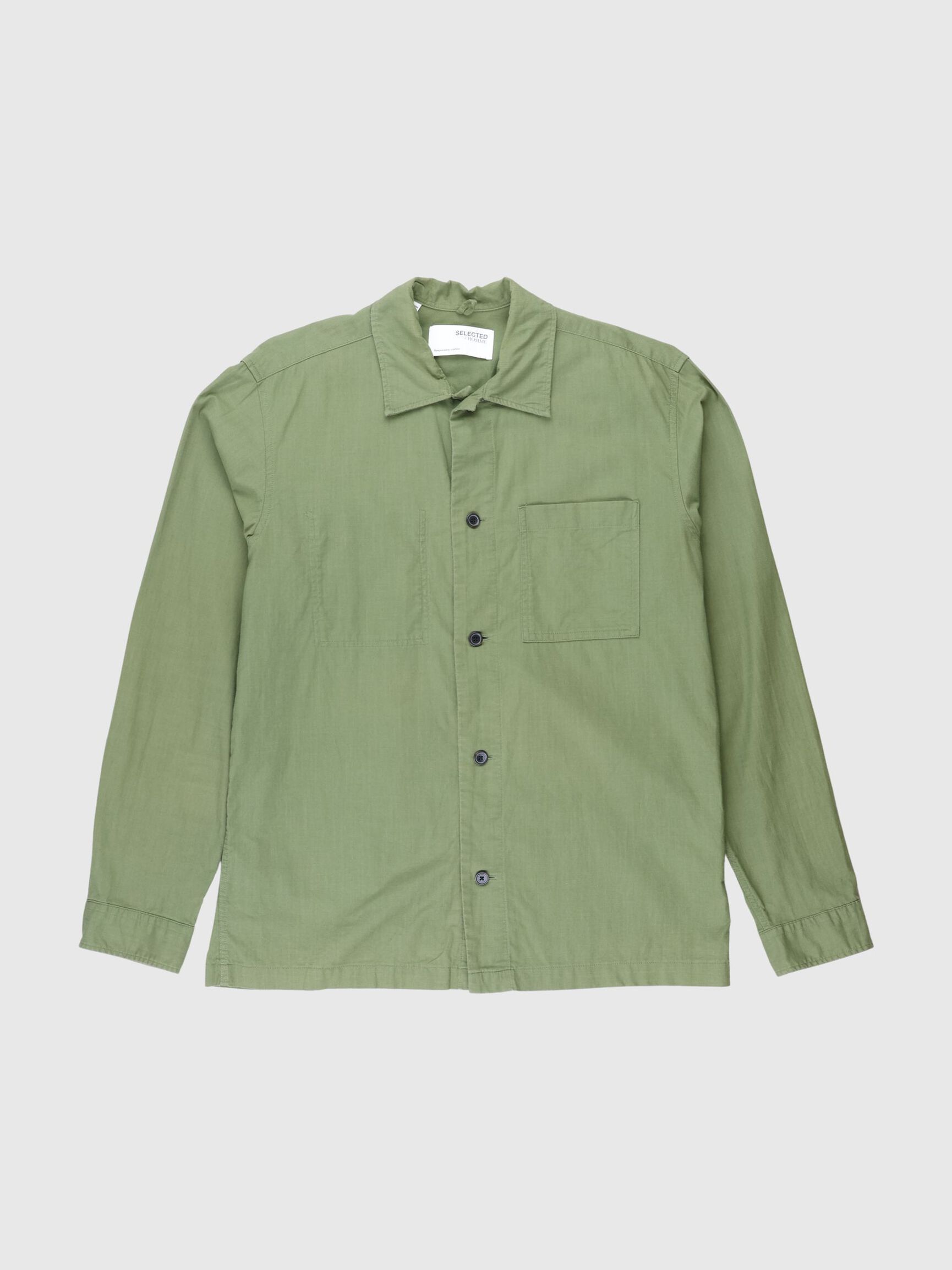 EINFARBIGES OVERSHIRT, Olivine, highres