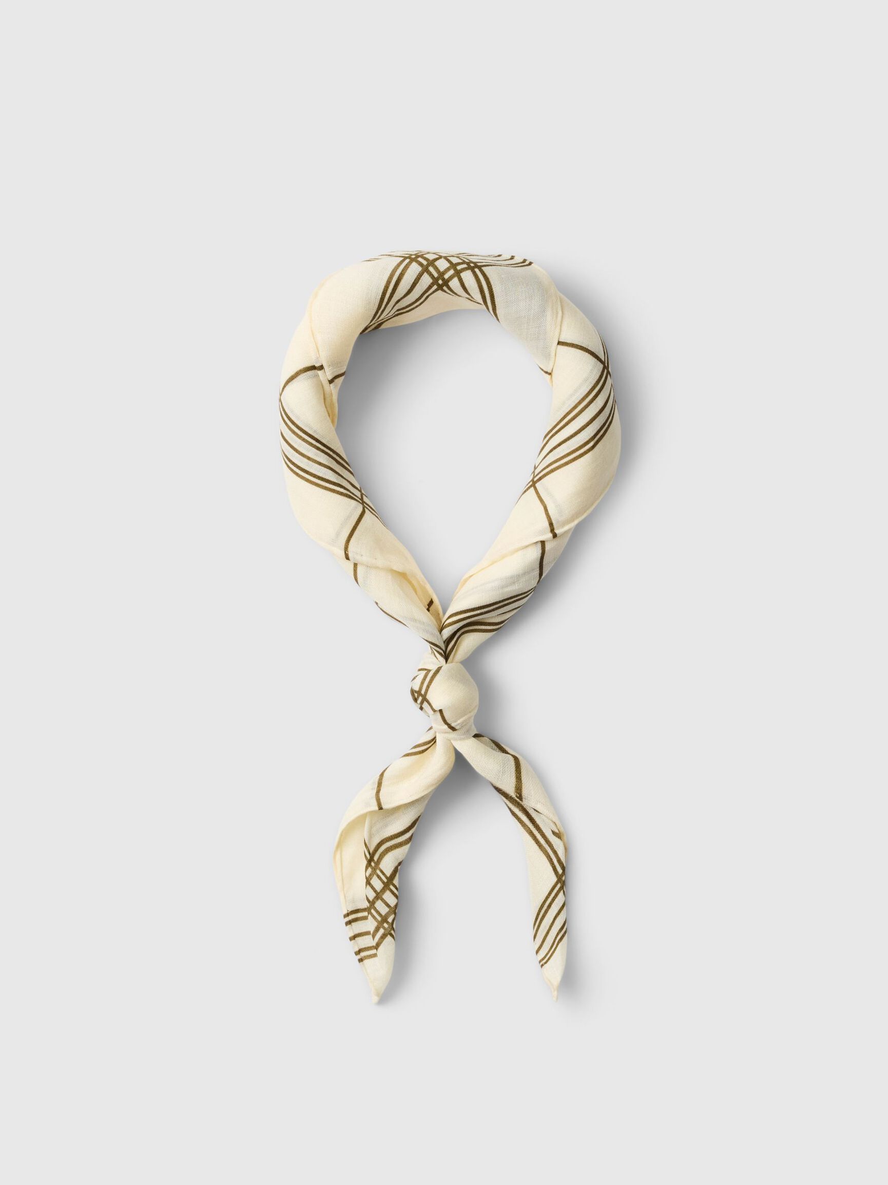 LINEN SCARF, Egret, highres