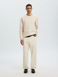 LONG-SLEEVED PULLOVER, Oatmeal, highres