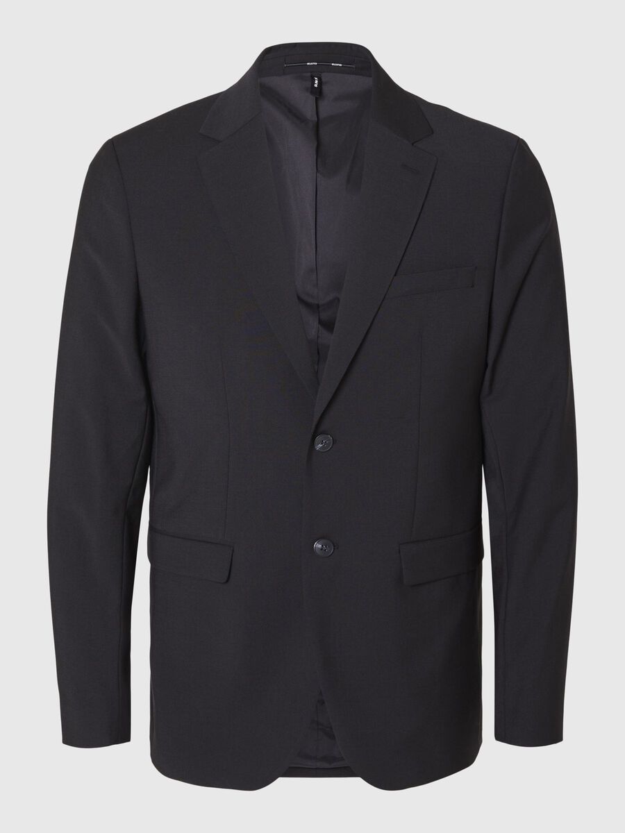 Selected SLIM FIT WOOL BLEND BLAZER, Black, highres - 16094334_Black_001.jpg