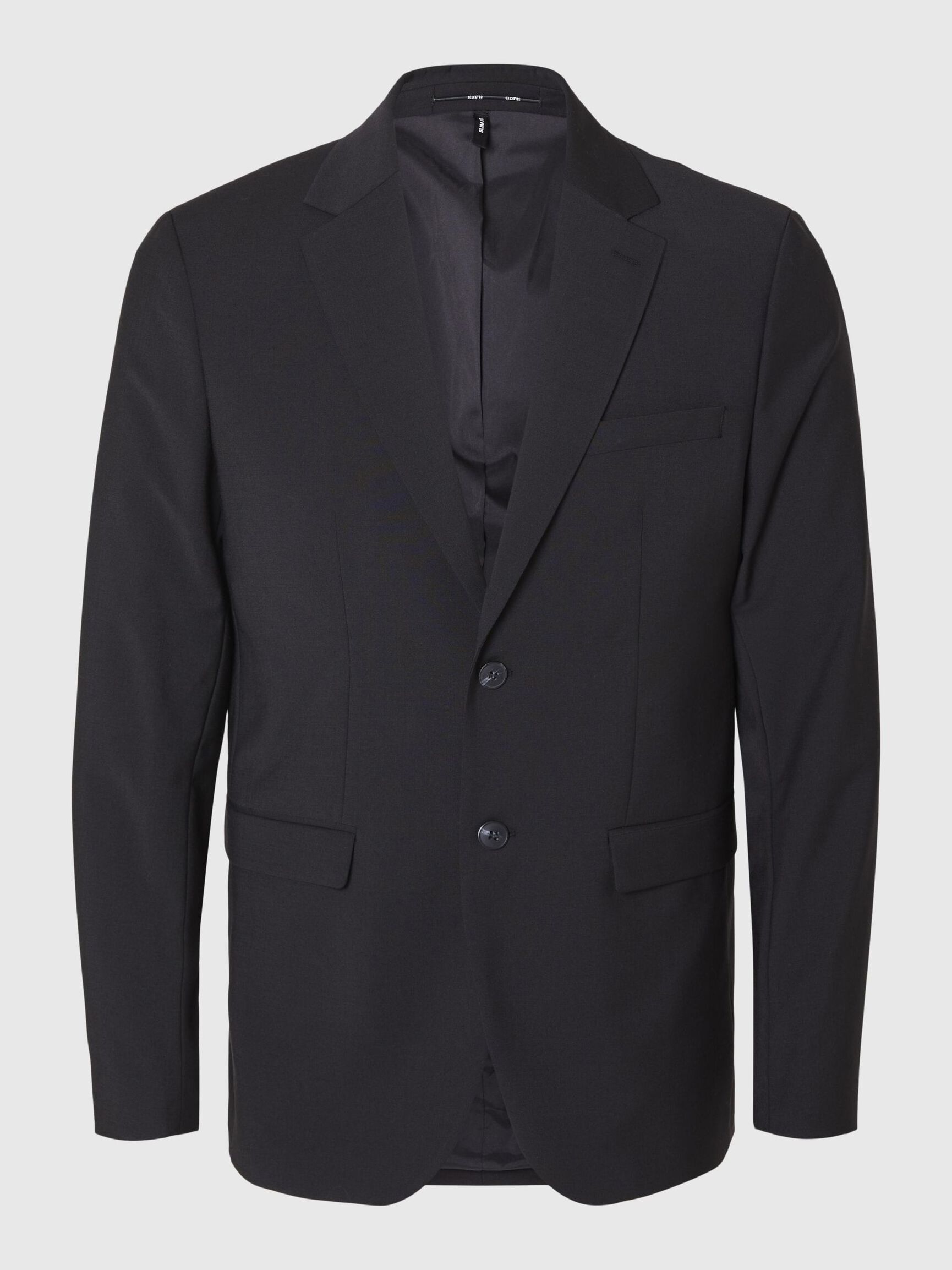 SLIM FIT WOLMIX BLAZER, Black, highres