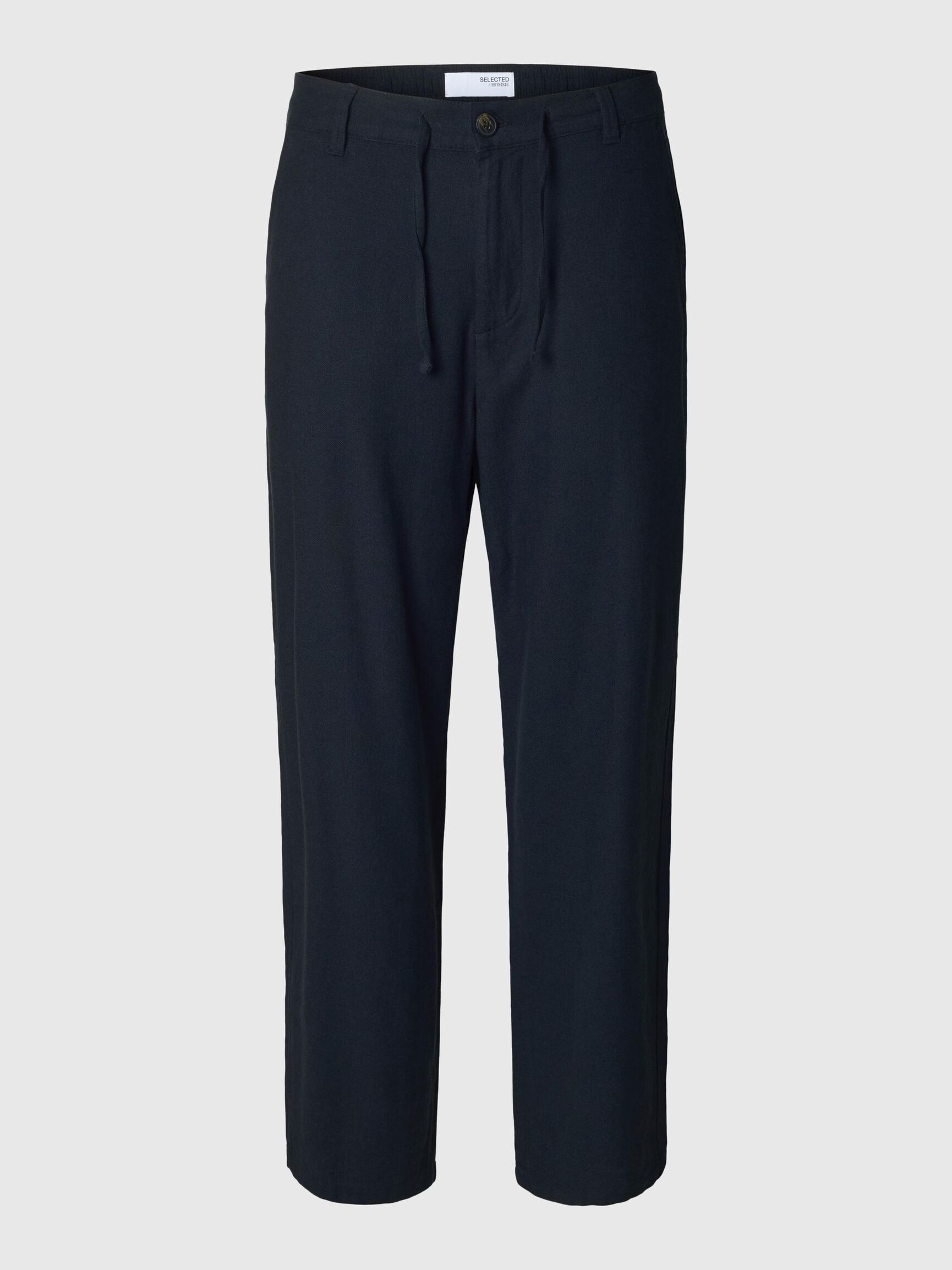 220 LOOSE FIT LINEN-BLEND TROUSERS, Black, highres