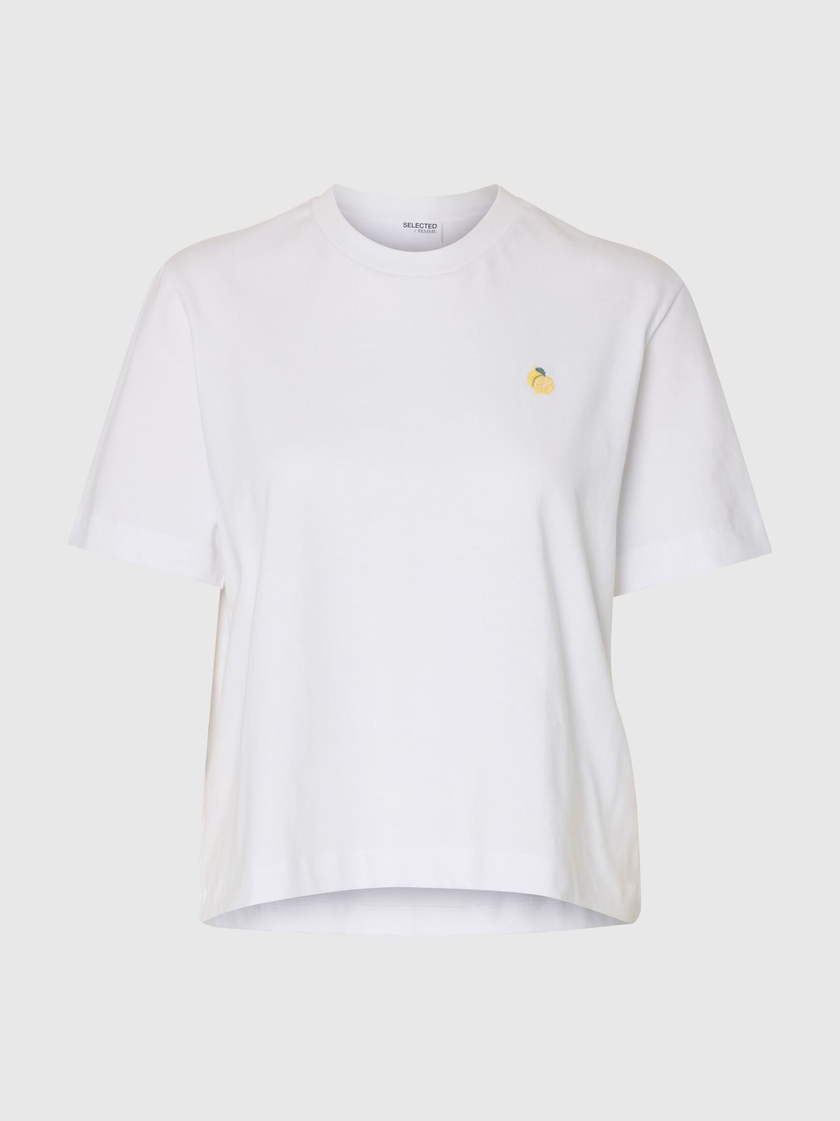 EMBROIDERED CREWNECK T-SHIRT, Bright White, highres