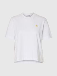 EMBROIDERED CREWNECK T-SHIRT, Bright White, highres