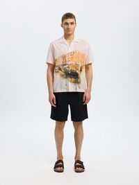 PRINTED SHORT SLEEVED SHIRT, Apricot, highres