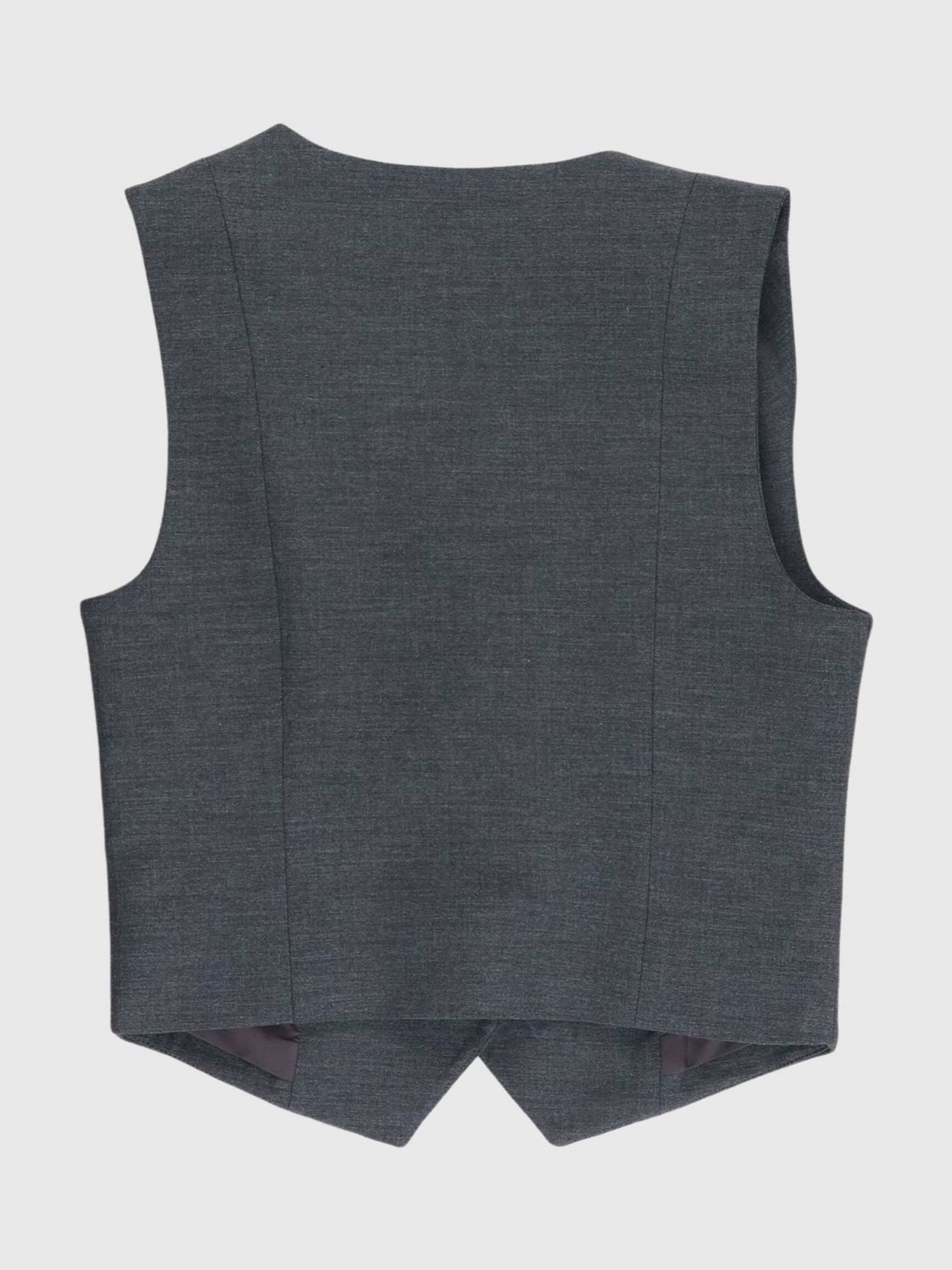 VISKOSEBLANDING SKRÆDDERSYET VEST, Dark Grey Melange, highres