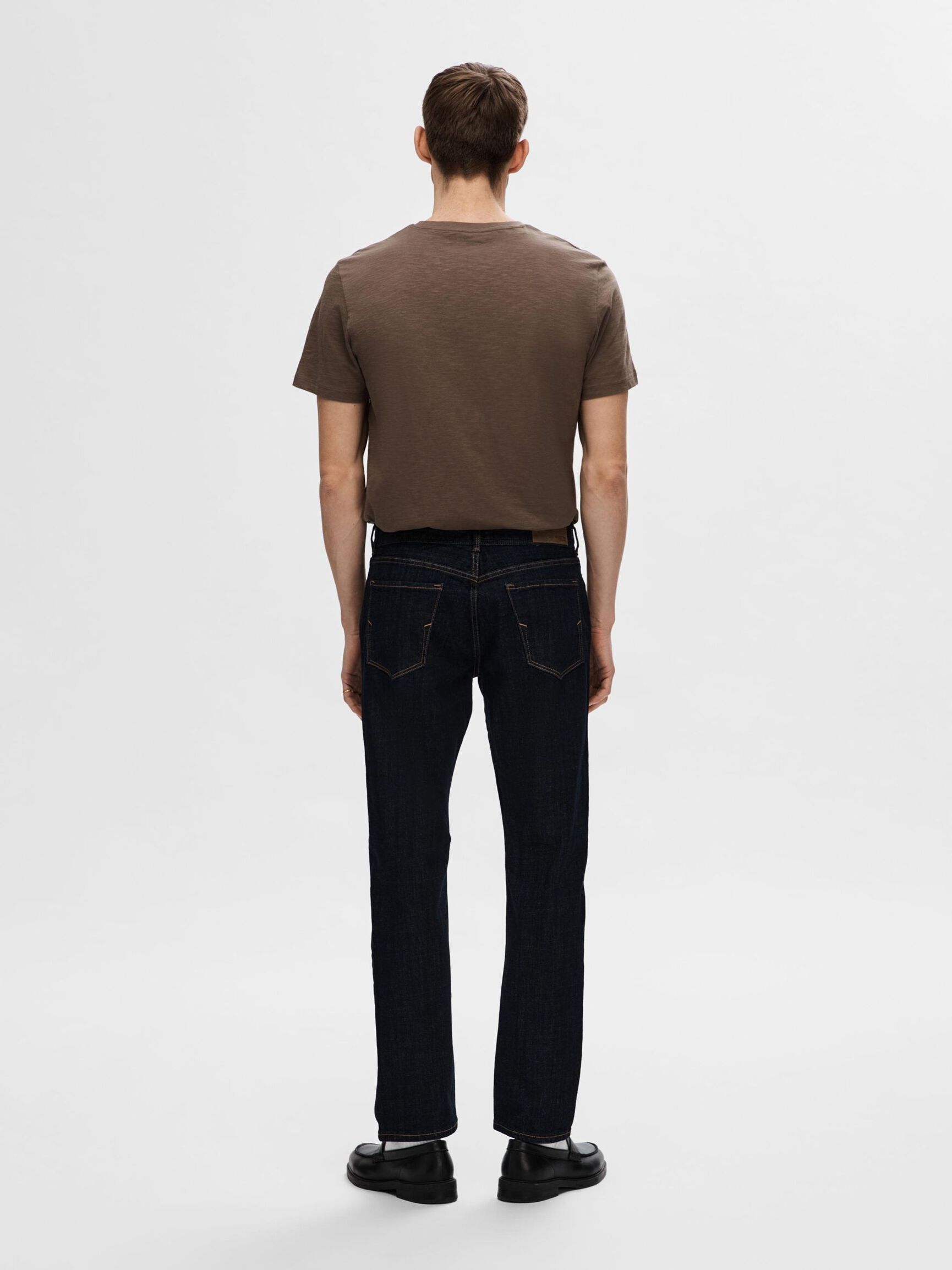 196 STRAIGHT FIT MÖRK TVÄTT JEANS, Blue Denim, highres