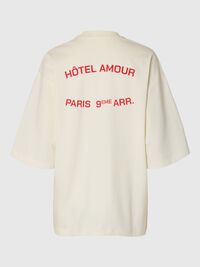 BOXY FIT CREWNECK T-SHIRT, Egret, highres