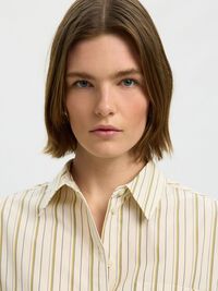 OVERSIZED STRIPED SHIRT, Birch, highres