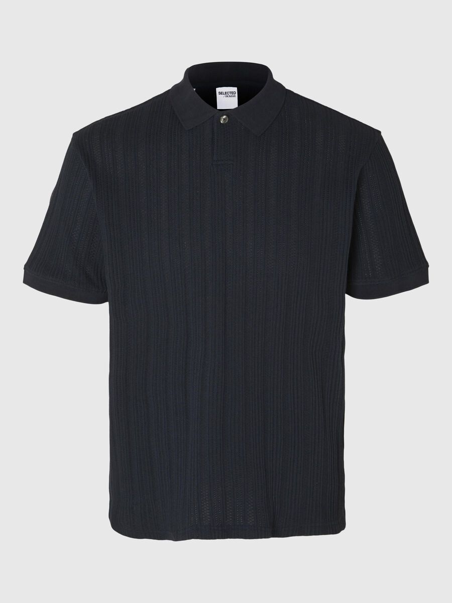 Selected SHORT-SLEEVED COTTON POLO SHIRT, Sky Captain, highres - 16092781_SkyCaptain_001.jpg