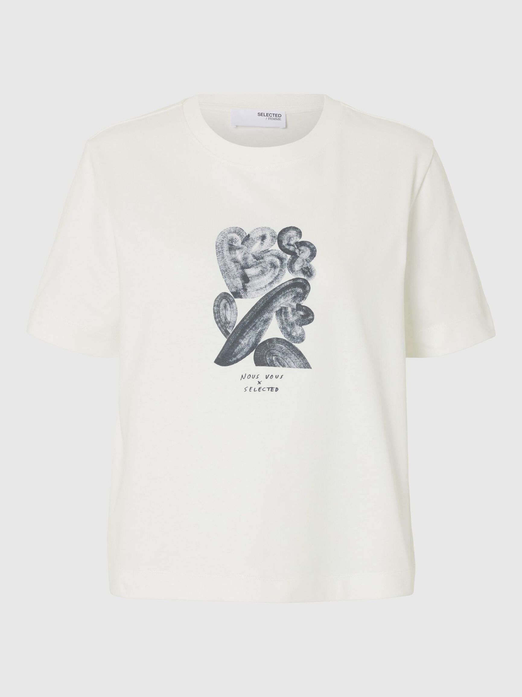 PRINTED BOXY FIT T-SHIRT, Snow White, highres