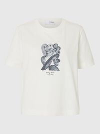 PRINTED BOXY FIT T-SHIRT, Snow White, highres