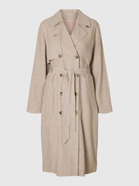 LINNENMIX DUBBELE KNOPENRIJ TRENCHCOAT, Nomad, highres